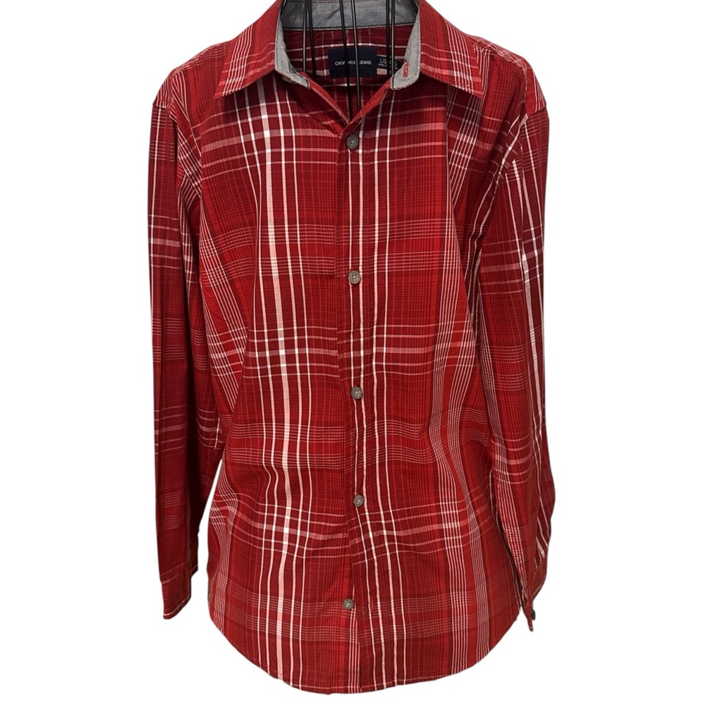 Calvin Klein Jeans Plaid Youth  Shirt size Large 14/16